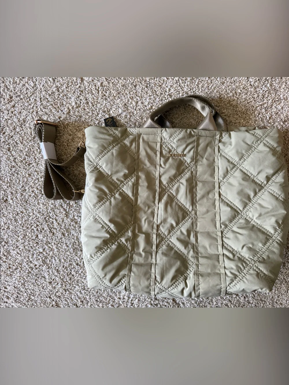 Adorable and versatile Tan Quilted KEDZIE Tote Bag 💼✨